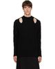 Simone Rocha Simone Rocha Black Cable Knit Slash Sweater - 1
