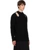 Simone Rocha Simone Rocha Black Cable Knit Slash Sweater - 2