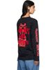 Simone Rocha Simone Rocha Black 'Coming Up Roses' Print Long Sleeve T-shirt - 3