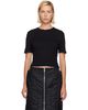 Simone Rocha Simone Rocha Black Cropped Pointelle T-shirt - 1