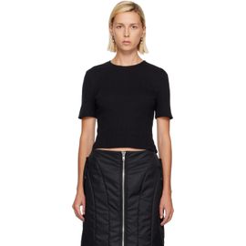 Simone Rocha Simone Rocha Black Cropped Pointelle T-shirt