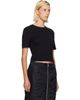 Simone Rocha Simone Rocha Black Cropped Pointelle T-shirt - 2