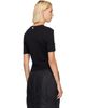 Simone Rocha Simone Rocha Black Cropped Pointelle T-shirt - 3