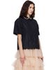 Simone Rocha Simone Rocha Black Cropped Puff Sleeve Lace Trim Shirt - 2