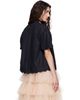 Simone Rocha Simone Rocha Black Cropped Puff Sleeve Lace Trim Shirt - 3