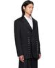 Simone Rocha Simone Rocha Black Double Breasted Grommet Ring Hem Slice Blazer - 2