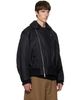 Simone Rocha Simone Rocha Black Draped Side Zip Bomber Jacket - 2