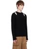 Simone Rocha Simone Rocha Black Embellished Cable Knit Slash Sweater - 2