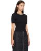 Simone Rocha Simone Rocha Black Embellished Cropped Pointelle T-shirt - 2