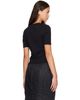 Simone Rocha Simone Rocha Black Embellished Cropped Pointelle T-shirt - 3