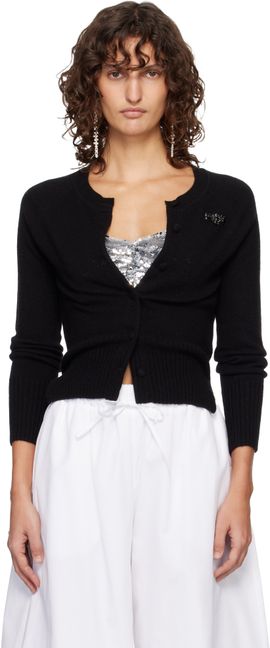 Simone Rocha Simone Rocha Black Embellished Relaxed Cashmere Cardigan
