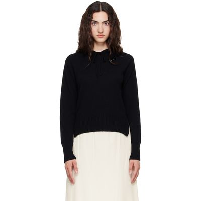 Simone Rocha Simone Rocha Black Embellished Relaxed Cashmere Hoodie