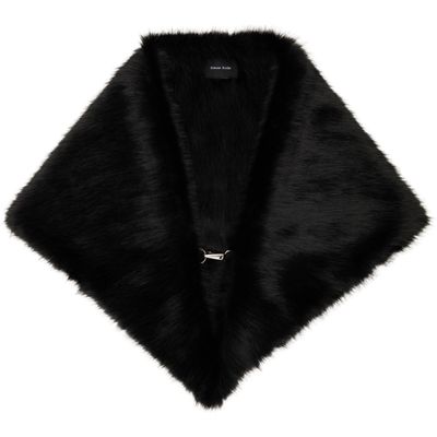 Simone Rocha Simone Rocha Black Faux-Fur Clip Scarf