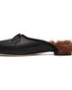 Simone Rocha Simone Rocha Black Faux-Fur Lined Mule Loafers - 3