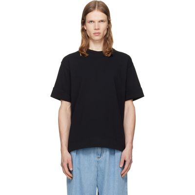 Simone Rocha Simone Rocha Black Fitted Wire Turnup T-shirt