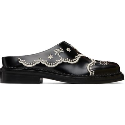 Simone Rocha Simone Rocha Black Floral Lace Mule Loafers