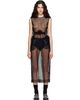 Simone Rocha Simone Rocha Black Gathered Rose Contour Midi Dress - 1
