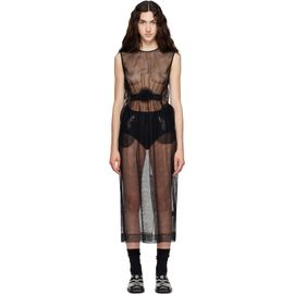 Simone Rocha Simone Rocha Black Gathered Rose Contour Midi Dress