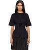 Simone Rocha Simone Rocha Black Gathered Rose Wire Sleeve Boy T-shirt - 1