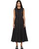 Simone Rocha Simone Rocha Black Grommet Ring Sculpt Ripple Maxi Dress - 1