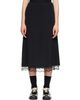 Simone Rocha Simone Rocha Black Lace Trim Negligee Midi Skirt - 1