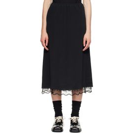 Simone Rocha Simone Rocha Black Lace Trim Negligee Midi Skirt