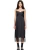 Simone Rocha Simone Rocha Black Lace Trim Slip Midi Dress - 1