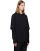 Simone Rocha Simone Rocha Black Lace Up Hem Layered Long Sleeve T-shirt - 2