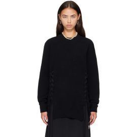 Simone Rocha Simone Rocha Black Merino Lace Up Hem Jumper