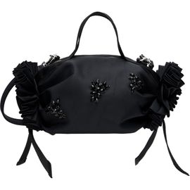 Simone Rocha Simone Rocha Black Mini Double Ribbon Rosette Top Handle Bag