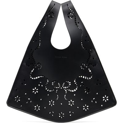 Simone Rocha Simone Rocha Black Mini Lasercut Lace Shopper Tote