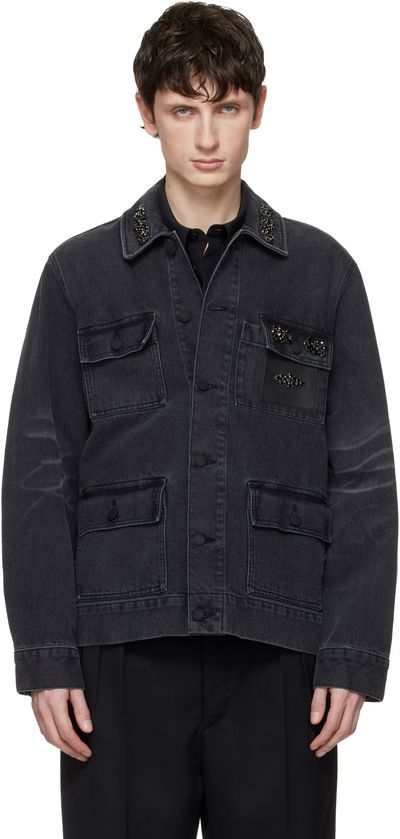 Simone Rocha Simone Rocha Black Multi Pocket Workwear Denim Jacket