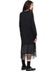 Simone Rocha Simone Rocha Black Oversized Gathered Rose Lace Trim Midi Dress - 3