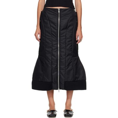 Simone Rocha Simone Rocha Black Padded Sculpt Bomber Midi Skirt