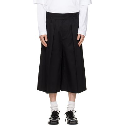 Simone Rocha Simone Rocha Black Peeling Waist Wide Leg Shorts