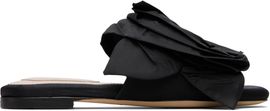 Simone Rocha Simone Rocha Black Pressed Rosette Slides