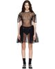 Simone Rocha Simone Rocha Black Puff Sleeve Cord Hip Minidress - 1