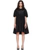 Simone Rocha Simone Rocha Black Puff Sleeve Petal Collar Smock Minidress - 1