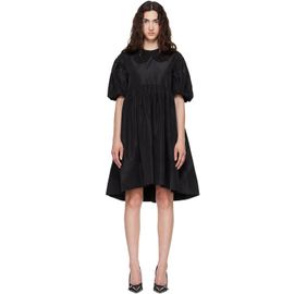 Simone Rocha Simone Rocha Black Puff Sleeve Petal Collar Smock Minidress