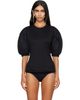 Simone Rocha Simone Rocha Black Puff Sleeve Sculpted Contrast T-shirt - 1