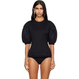 Simone Rocha Simone Rocha Black Puff Sleeve Sculpted Contrast T-shirt