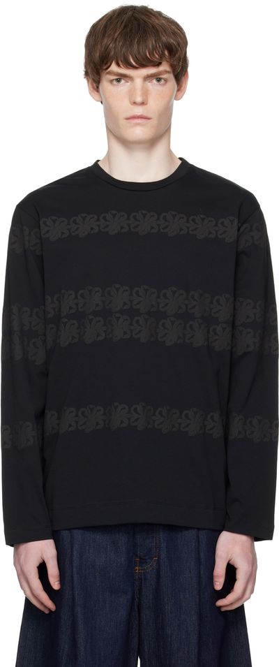 Simone Rocha Simone Rocha Black Ribbon Daisy Chain Print Long Sleeve T-shirt