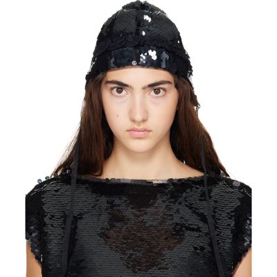 Simone Rocha Simone Rocha Black Sequin Bonnet