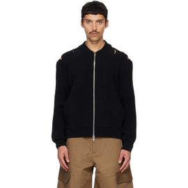 Simone Rocha Simone Rocha Black Slash Zip Cardigan