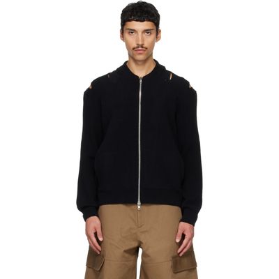 Simone Rocha Simone Rocha Black Slash Zip Cardigan