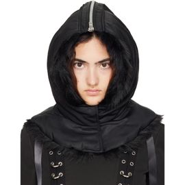Simone Rocha Simone Rocha Black Split Faux Fur Zip Hood