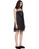Simone Rocha Simone Rocha Black Square Neck Lace Trim Minidress - 2