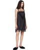 Simone Rocha Simone Rocha Black Square Neck Lace Trim Minidress - 4