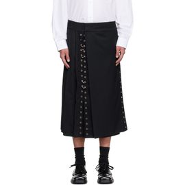 Simone Rocha Simone Rocha Black Tailored Grommet Ring Clip Kilt Skirt