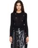 Simone Rocha Simone Rocha Black Turbo Embellished Classic Merino Silk Cardigan - 1